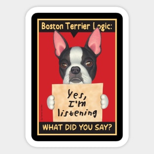 Boston Terrier Logic Sticker